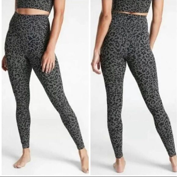 Athleta Pants - Athleta Elation 7/8 Ultra High Rise Leopard Leggings S